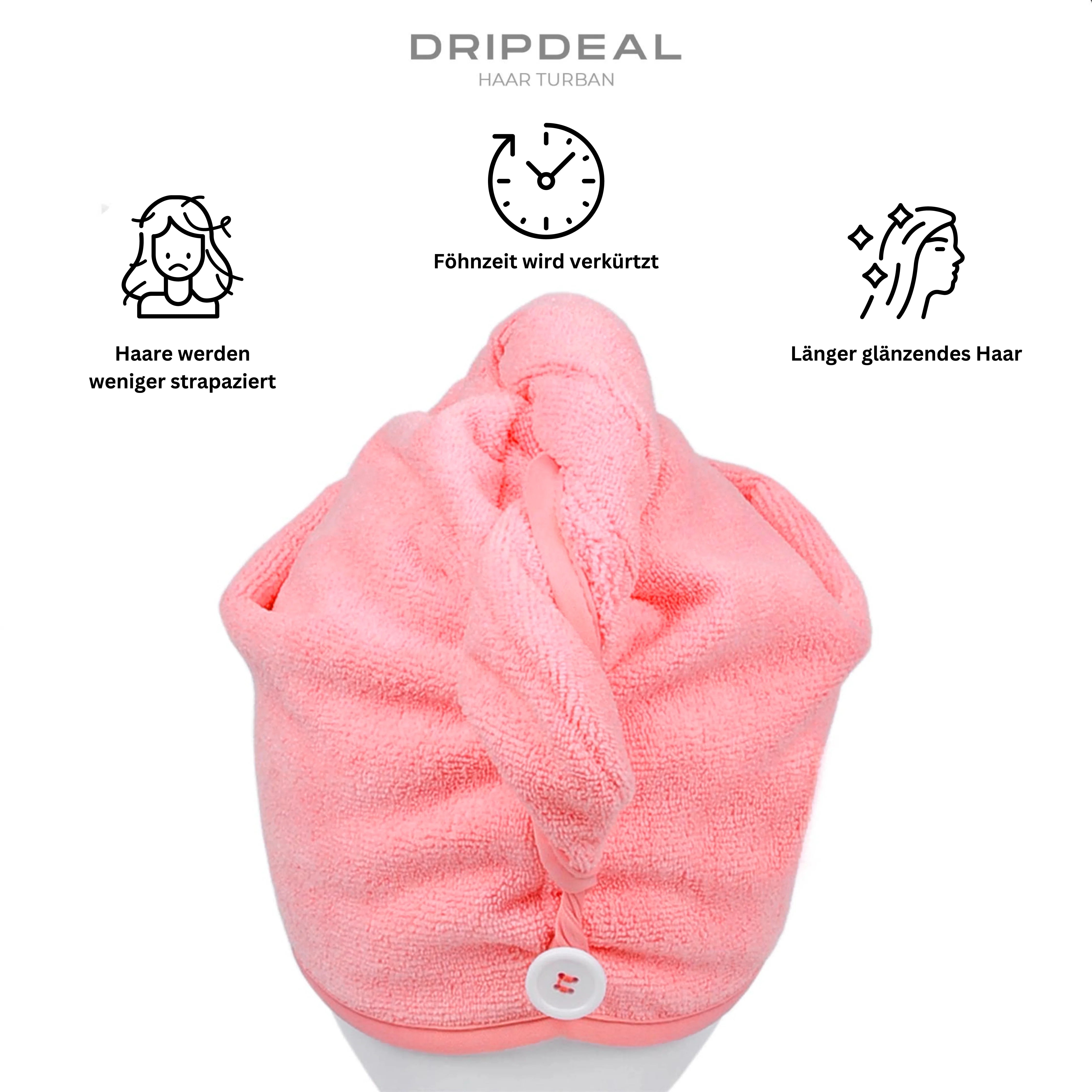 Serviette turban en microfibre – Lot de 2 | Séchage rapide et doux des cheveux