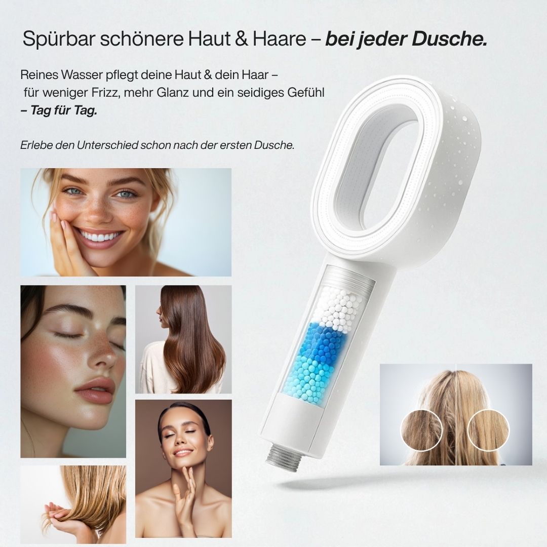 PureFlow One – Pommeau de douche premium avec filtre et embout massage