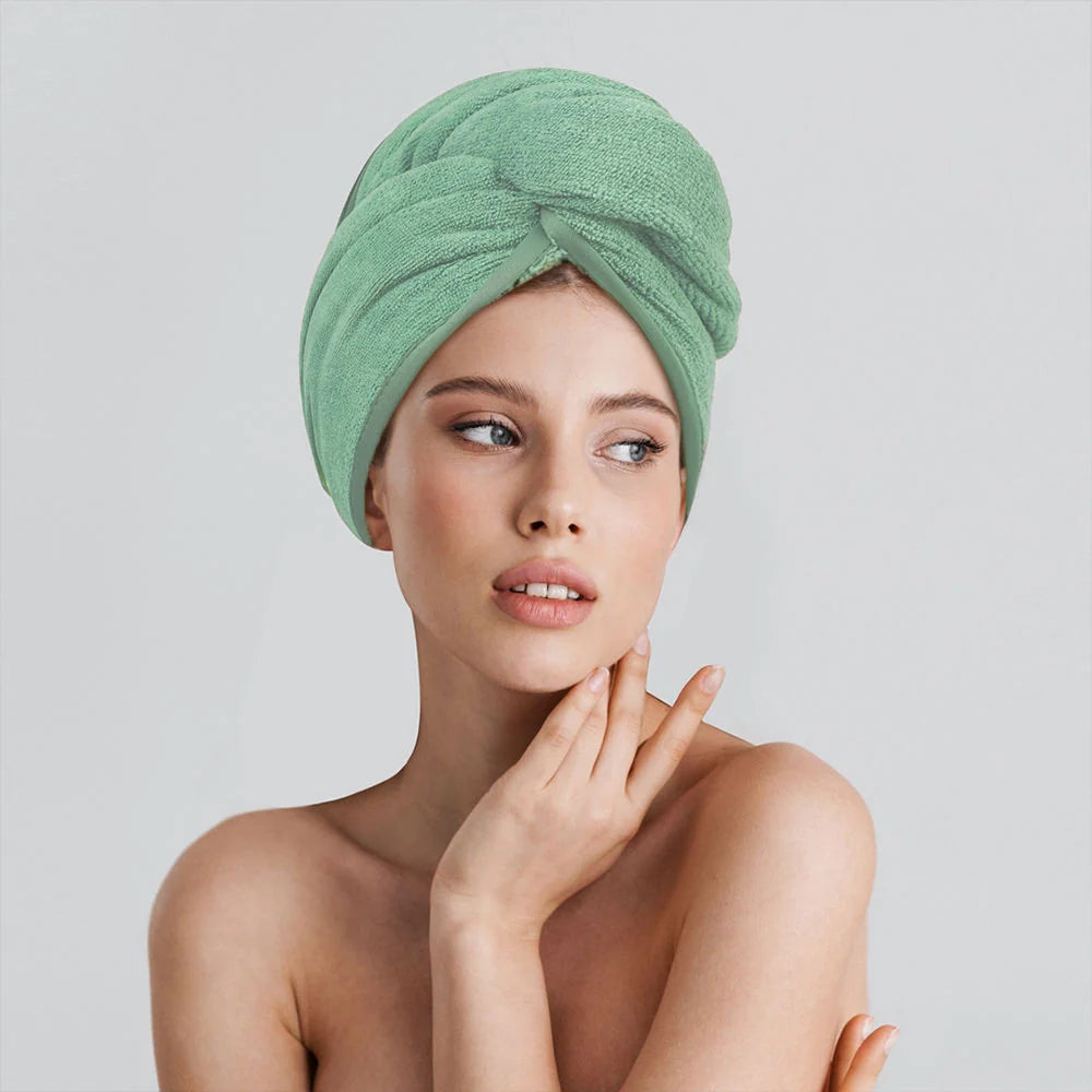 Serviette turban en microfibre – Lot de 2 | Séchage rapide et doux des cheveux