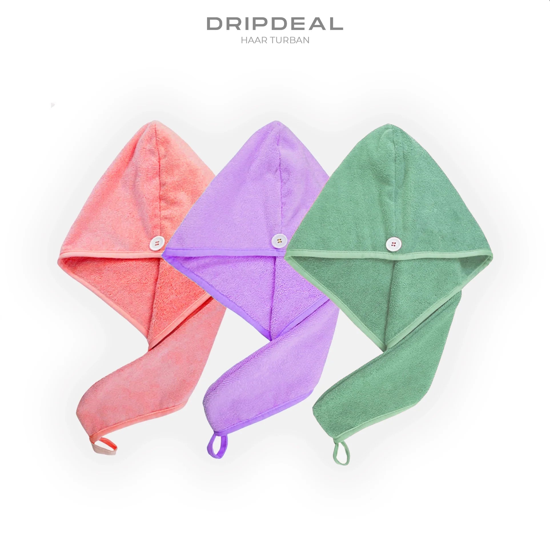 Serviette turban en microfibre – Lot de 2 | Séchage rapide et doux des cheveux